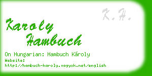 karoly hambuch business card